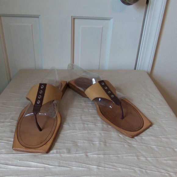 Cobalto Italian Leather and Wood Thong Sandals sz 40 - Picture 16 of 16